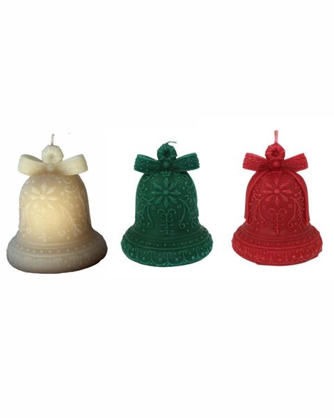 Festive Bell-Shaped Candle Trio - Christmas Décor &amp; Gift Set