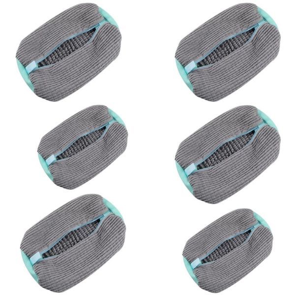 Hands-Free Washing Machine Shoe Bag - Grey/Blue 6 Pieces