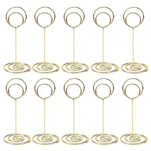 8.5cm Gold Circle Place Card Holder Stands