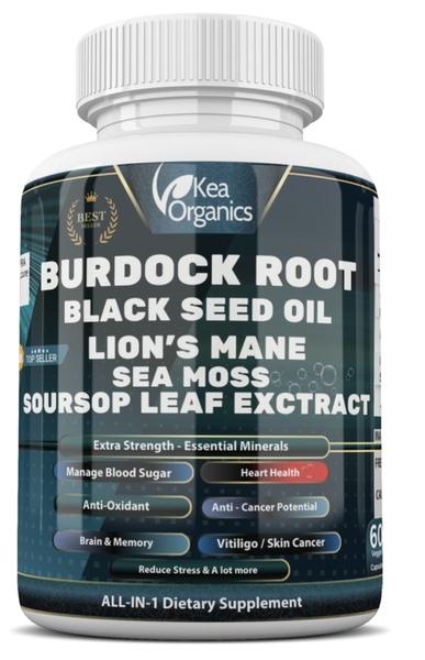 Kea Organics - Burdock Root, Black Seed oil, Lion's Mane, Sea Moss, Soursop