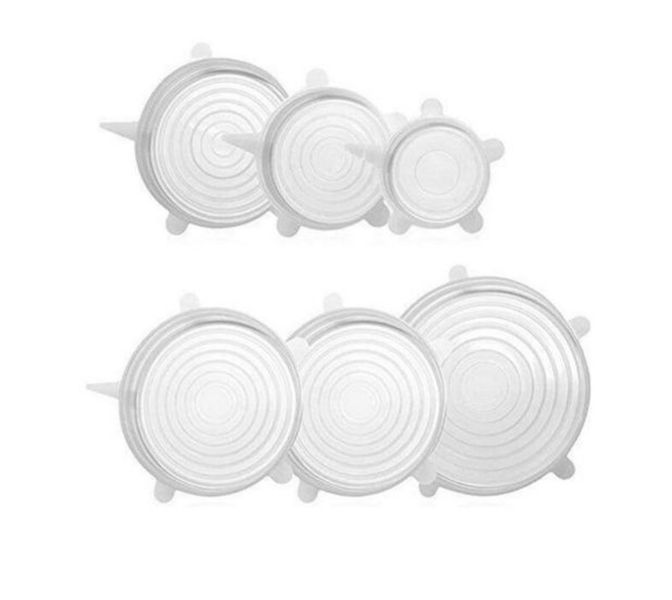 Reusable Food Storage Cover Multisize Silicone Stretch Lids - Set of 6