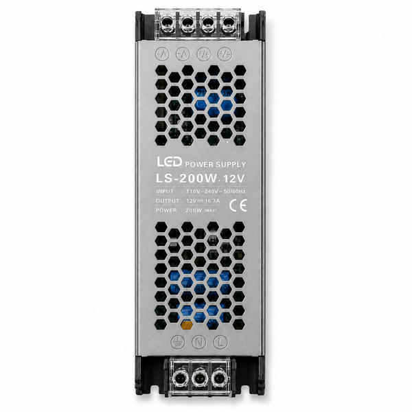 200W LED Switching Power Supply - 12V DC Driver for LED Strips &amp; CCTV