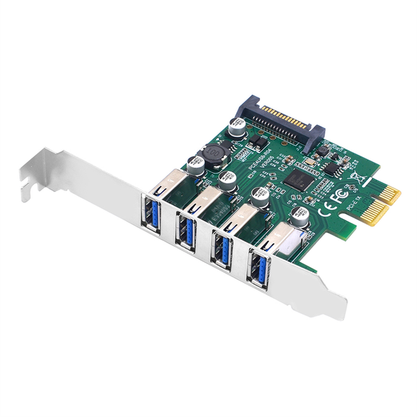 PCIE 1X to USB3.2 Expansion Card PCI-E 4 Ports USB3.2 Adapter