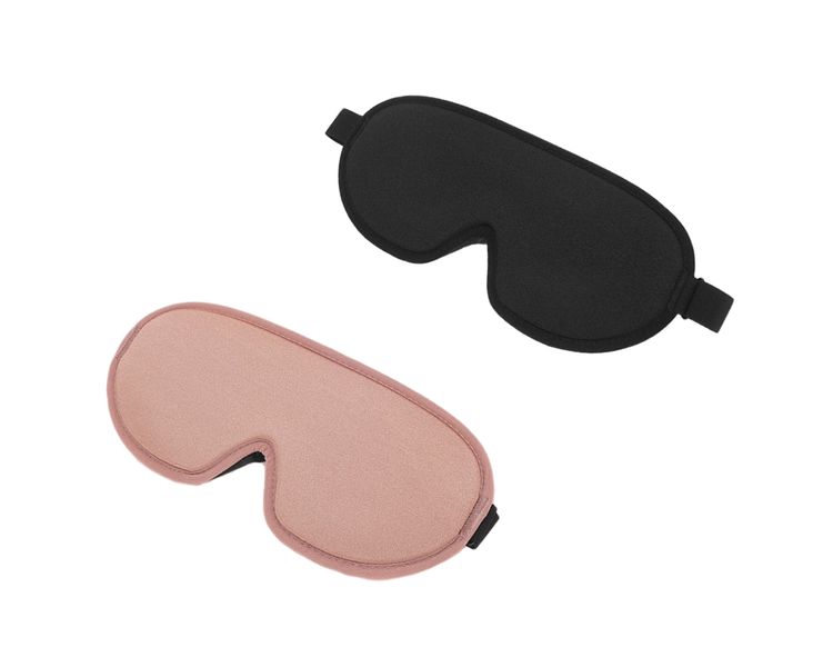 JUSIUU 2 Pack 100% Blackout Memory Foam Sleep Mask 3D Contoured Eye Mask