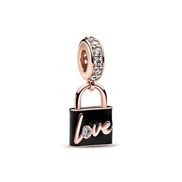 925 Sterling Silver Love Lock Bracelet Charm - Pendant