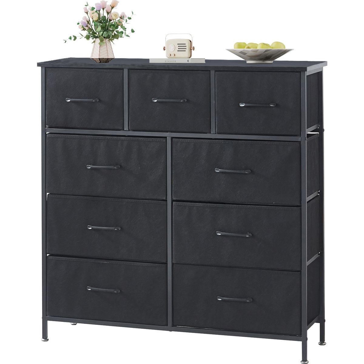 Storage Cabinet 9 Drawers Dresser Organizer Chest of Drawers TV Stand