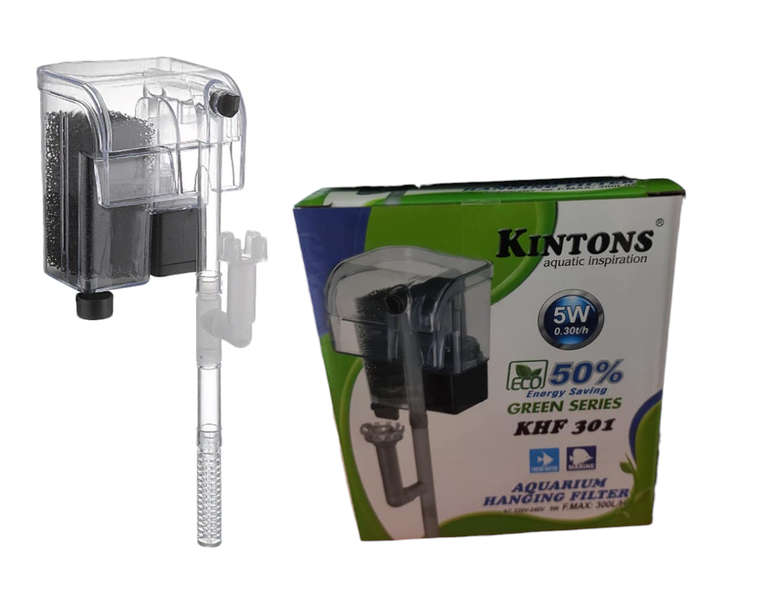 Kintons KHF-301 Hanging Filter 5W 300L/H Aquarium HOB Skimmer ECO