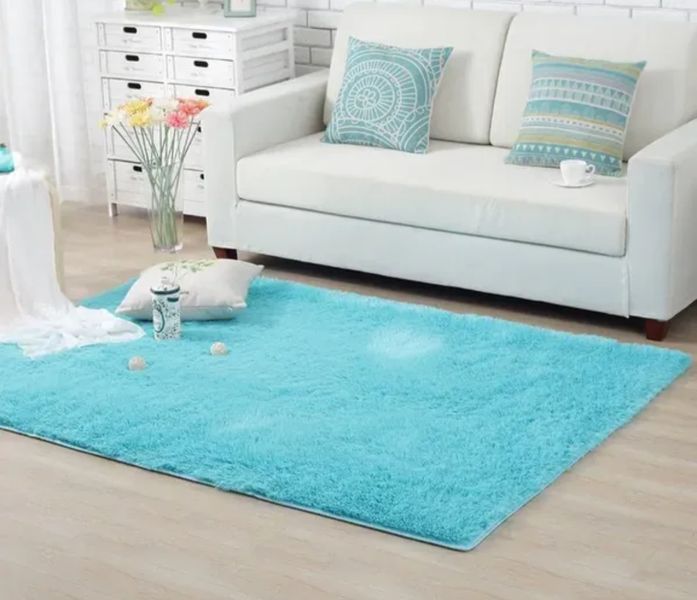Large Premium Fluffy Carpet/Rug - Light Blue