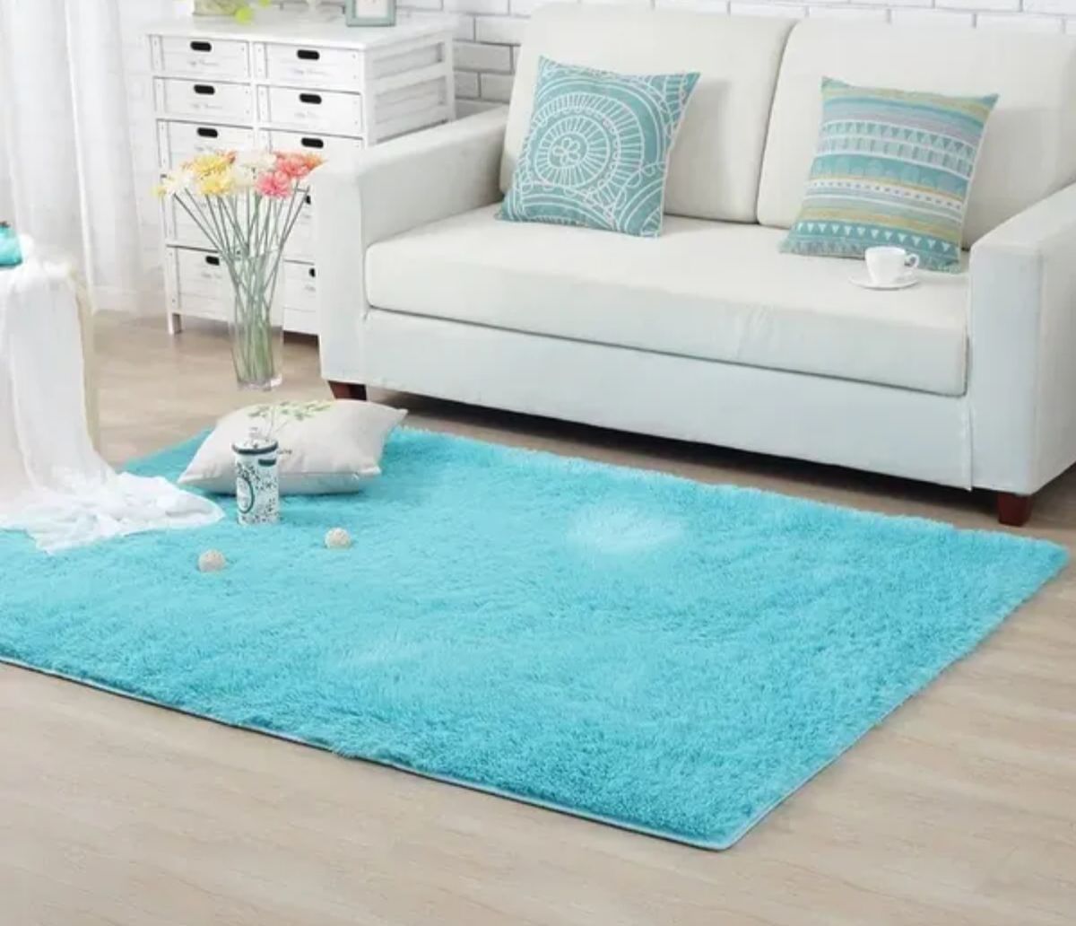 Fluffy Carpet/Rug Light Blue Buy Online in South Africa
