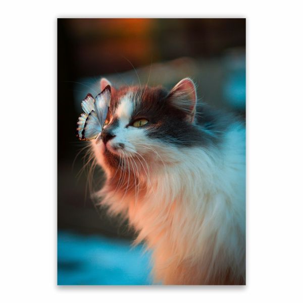 Cat and Butterfly Poster - A1