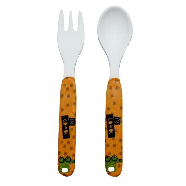 Crocodile-Themed Melamine Cutlery Set 135mm "I'm Cool" Durable - 2 Piece
