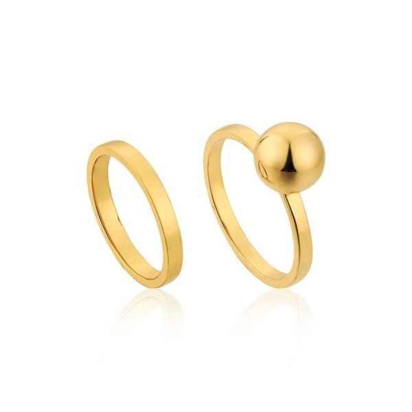 Ania Haie Gold Orbit Double Ring Set image
