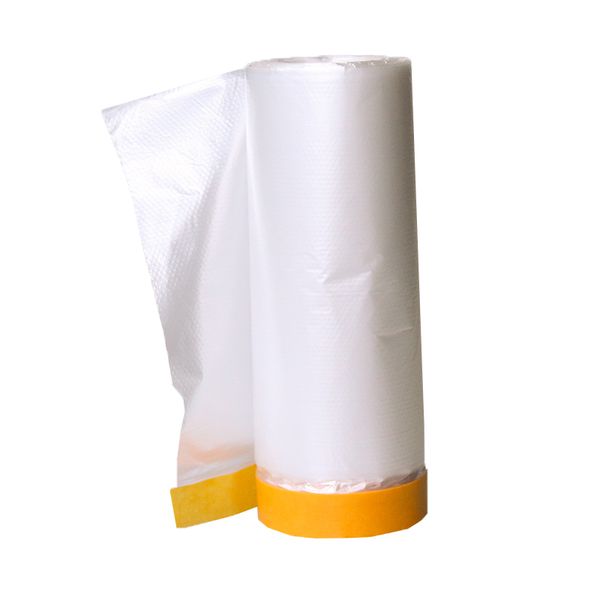 Masking Film Paint Cover - Pre-Taped Plastic Drop Cloth 4.0m x 20m