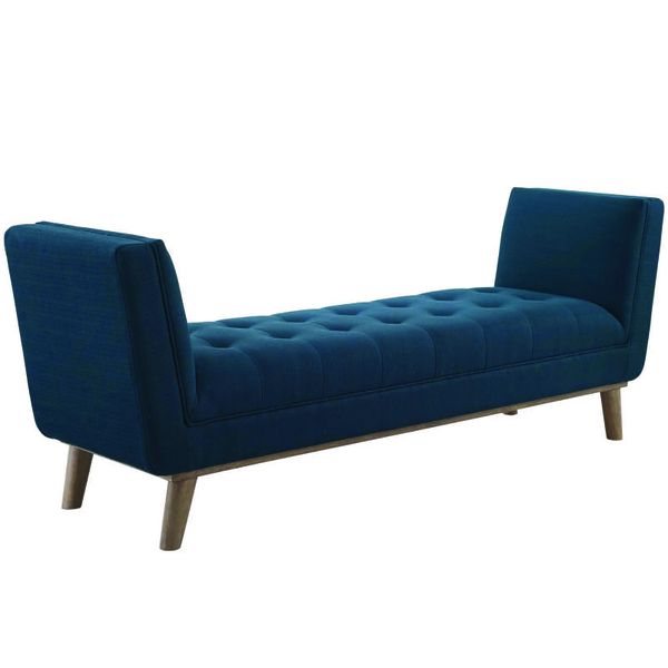 Azure Haven Tufted Button Bench image