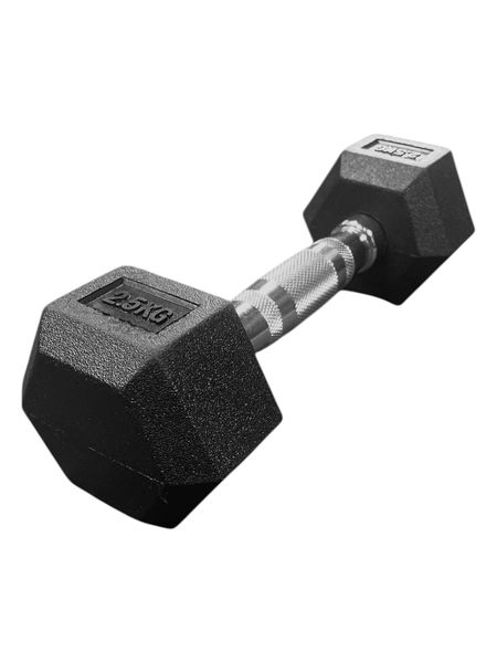 i-Fitness Single 2.5kg Rubber Hexagon Dumbbell