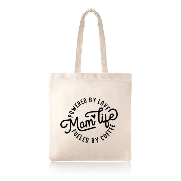 Mom Life Cute Quote Mother's Day Cotton Shopper Tote Bag