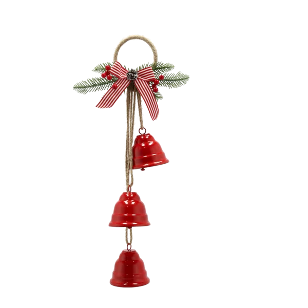 Vintage Metal Christmas Bell Ornament 3 Piece