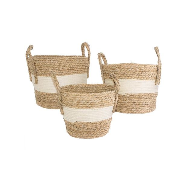 MC - Woven Baskets - Beige/ Cream
