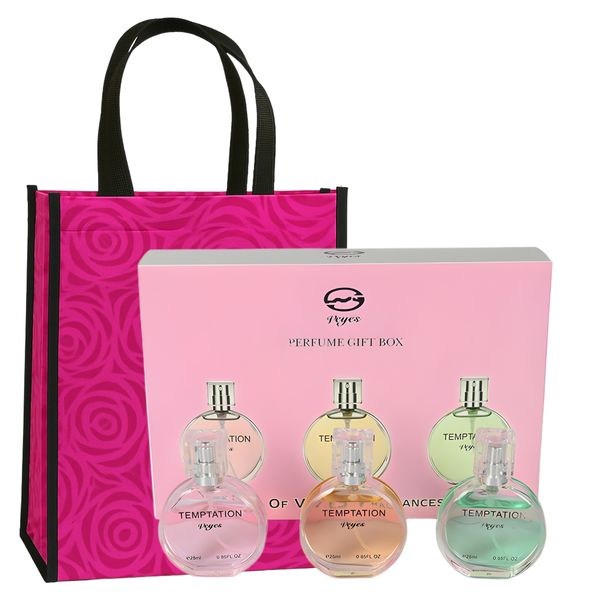 Veyes Temptation Perfume Gift Box for Women | 3 x 25ml EDT &amp; Gift Bag COMBO