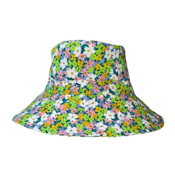 Kids Bucket Sun Hat Floral Prints Bright Colours