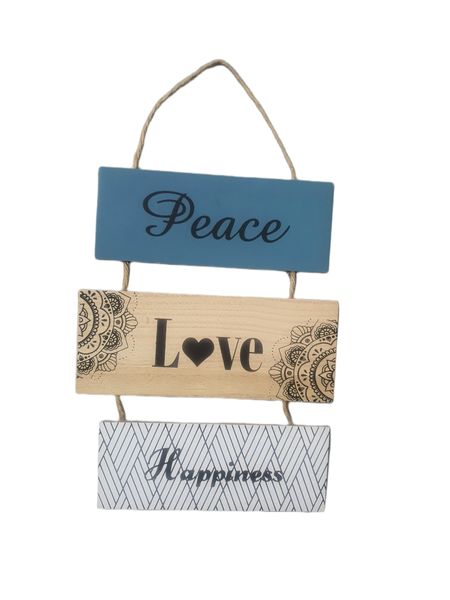 Peace Love Happiness- Home Decor Wall Art