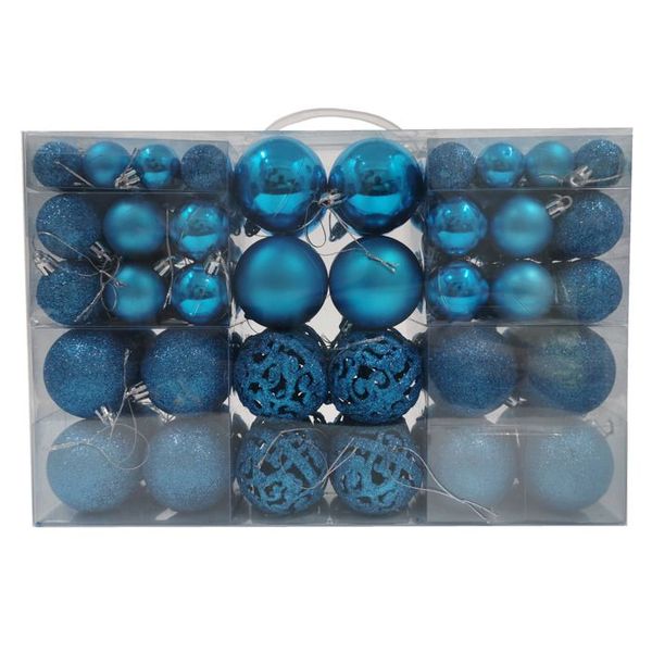100 blue Christmas balls, shatterproof decorations