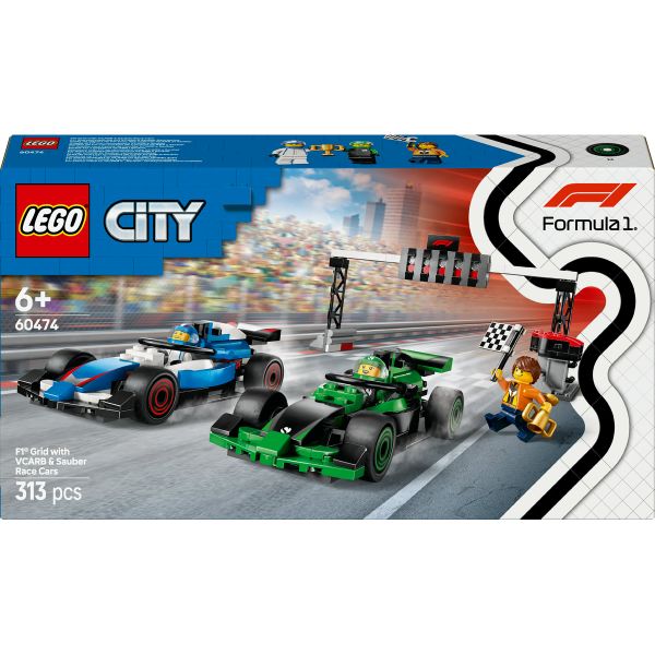 LEGO® City F1® Grid with VCARB &amp; Sauber Race Cars Toy Vehicle Set 60474
