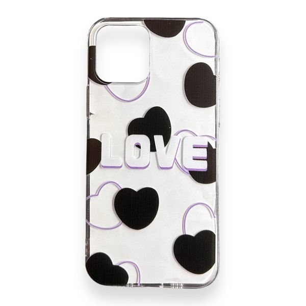 AMA Love &amp; Hearts Pattern Clear Silicone Case For Samsung S21 Ultra