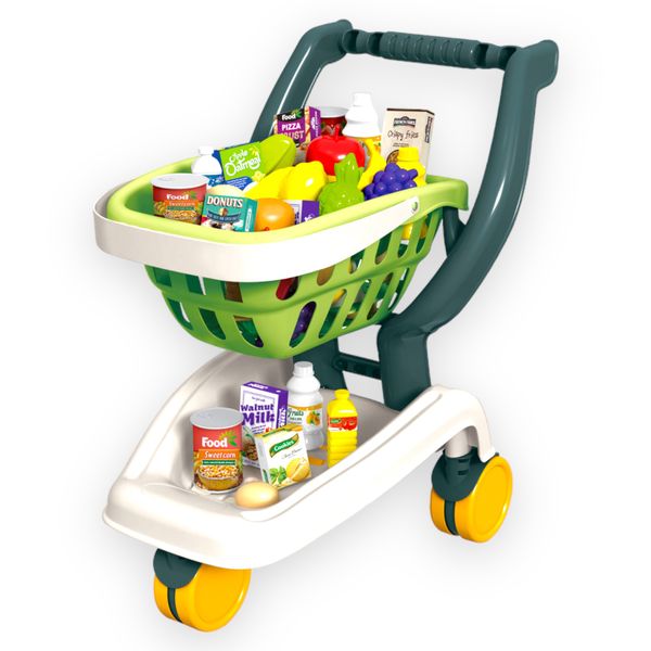 35 Piece Functional Toy Shopping Cart Set - Children's Toy Trolley