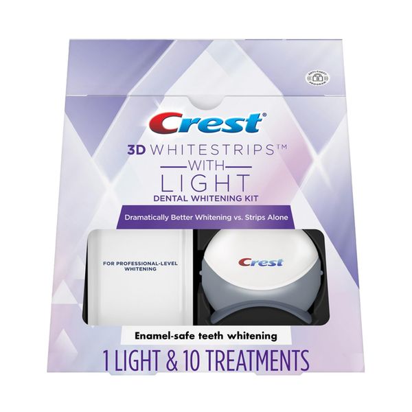 Crest 3D Whitestrips with Light, Teeth Whitening Strip Kit, 20 Strips
