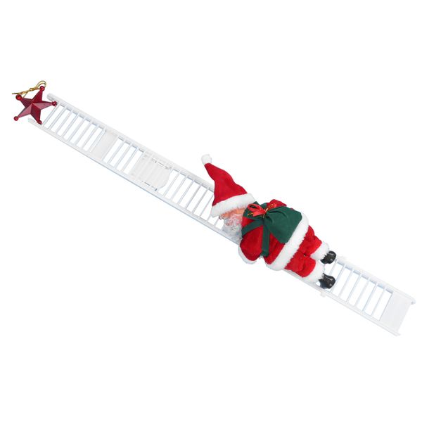 Animated Climbing Santa on Ladder Electric Santa Claus Toy Christmas Tree W