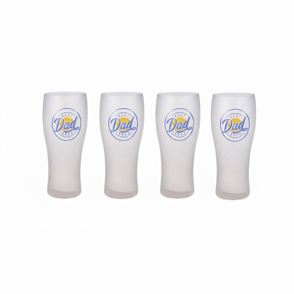 Best Dad Ever Frosted Beer Glass - 4 Pack - 570ml