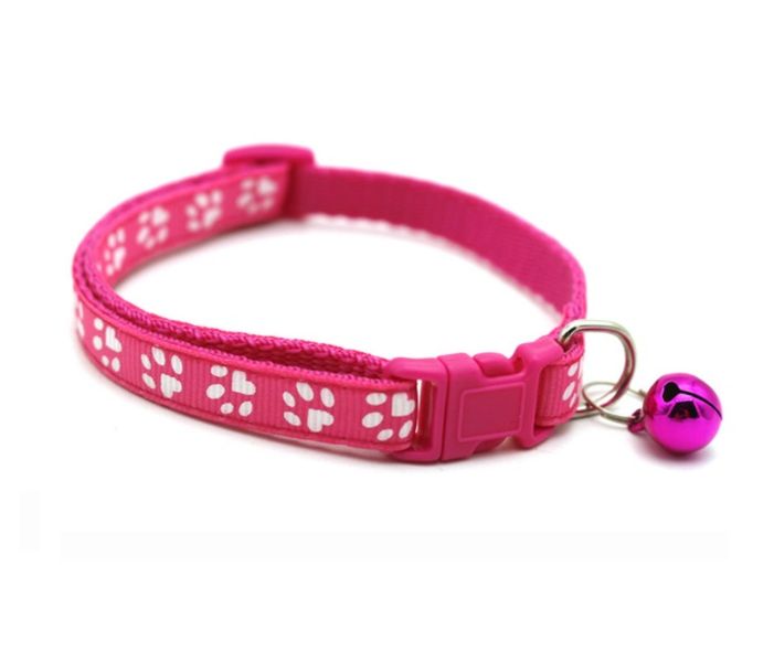 Cat Collar With Bell Dark Pink Adjustable 18-32cm