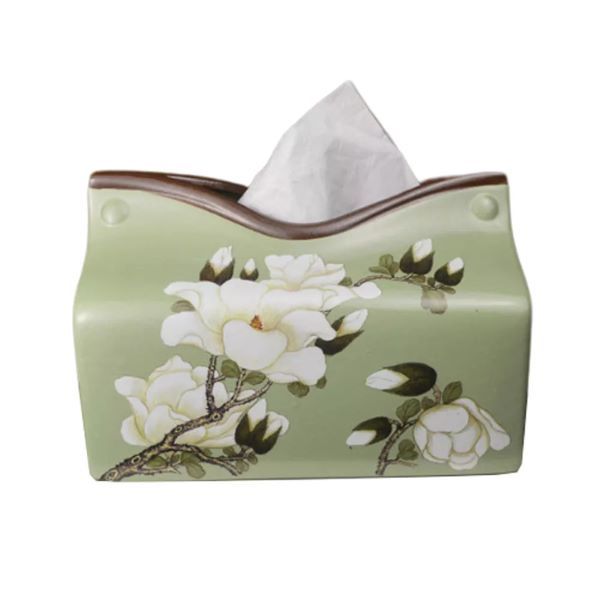 Retro Floral PU Leather Tissue Box for Home Decor