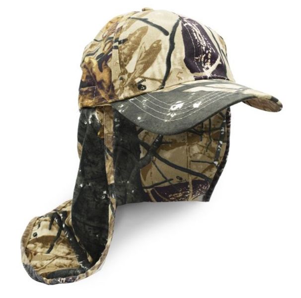 Camo Sun Protection Cap with Neck Flap