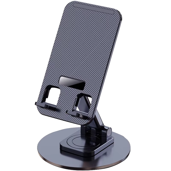 Phone Stand On Desk 360 Rotating Multi-Angle Non-Slip Metal Base Foldable