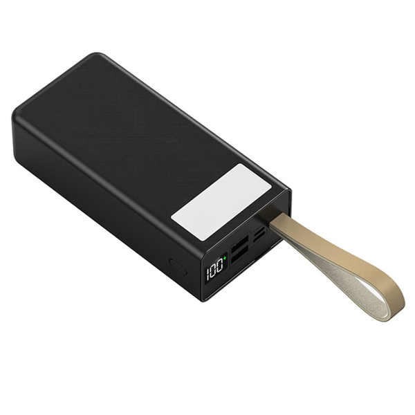 30000mAh Large Capacity Power Bank 22.5W LED lights - Black