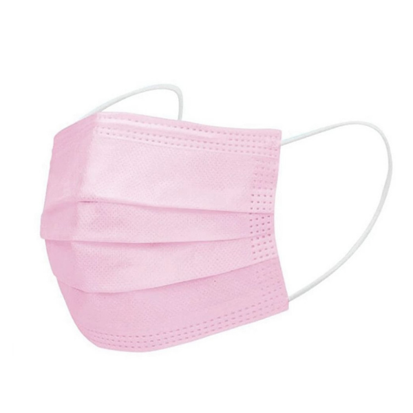 Kids 3Ply Disposable Face Masks Pink - 10's