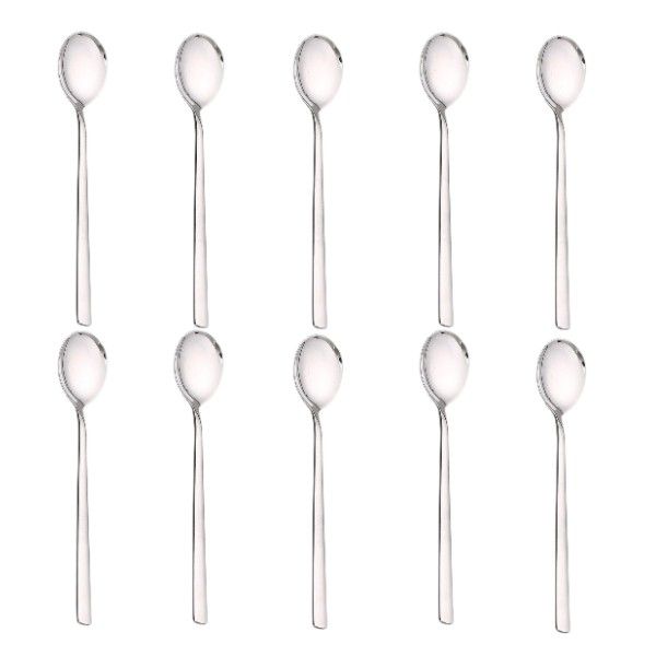 10-Piece Stainless Steel Spoon Set - 21 cm - Silver