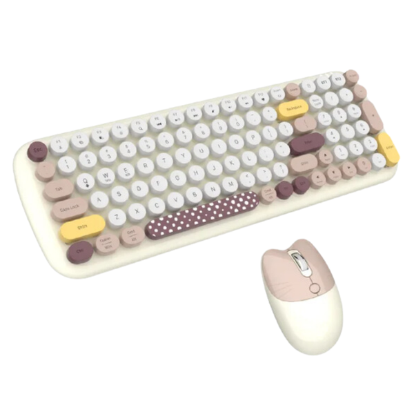 2.4G Retro Typewriter Wireless Keyboard with Number Pad