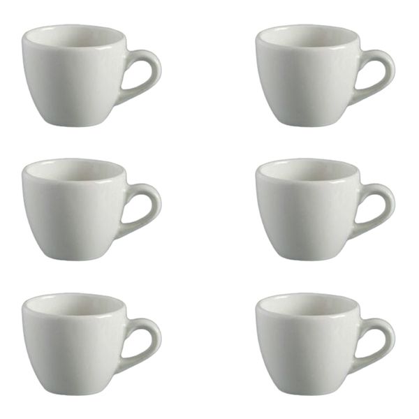 6 Piece Cup 75Ml Espresso White Porcelain Blanco - Continental China Nd