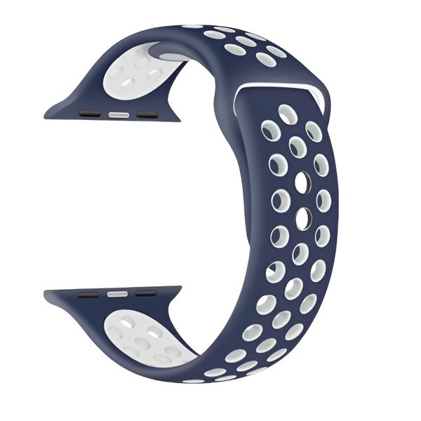 Breathable Dual Pin Silicone Watch Band Compatible with Apple-42/44/45/49mm