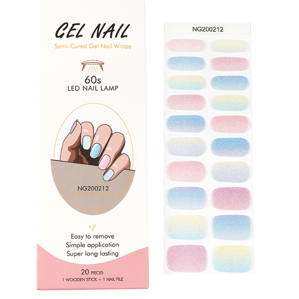 UV/LED Semi Cured Gel Nail Wraps No.212