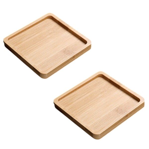 2-Pack of Bamboo Coasters - Brown