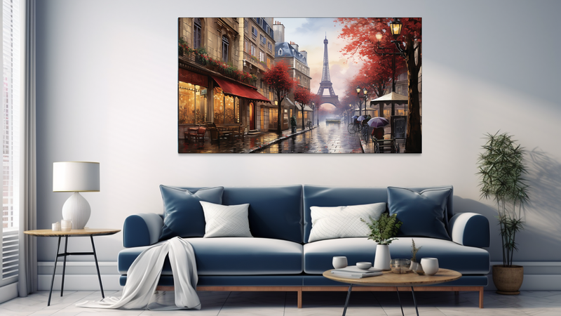 Canvas Wall Art - Parisian Stroll Abstract - BK0324