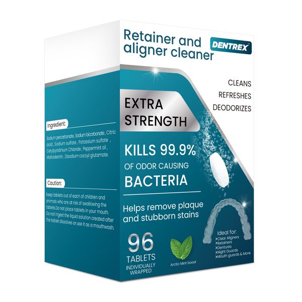 DentreX - Extra Strength Retainer and Aligner Cleaner Tablets - 96 piece