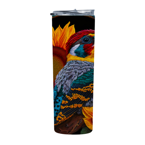 Embroidered WOODPECKER 20 Oz Straight Skinny Tumbler 027