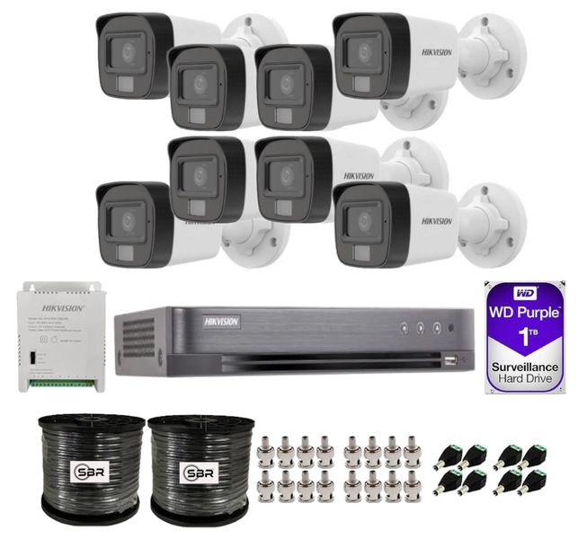 Hikvision 3K 5MP 16 Channel DVR 8 Smart Hybrid Audio Cameras CCTV Kit
