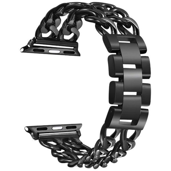 Chain-Link Design Apple Watch Strap With Link Removal Tool - Black
