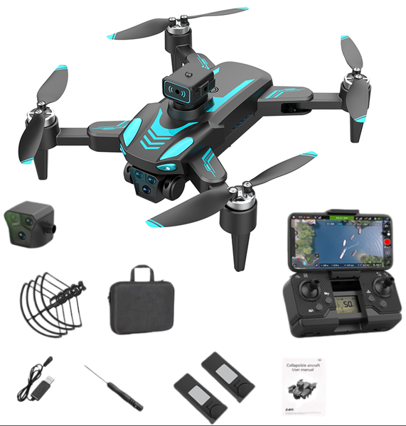 8K Foldable Drone with 3 Cameras - Brushless Motor AI Tracking 2 Batteries